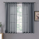 Jinmere Linen Sheer Curtain Panels for Living Room