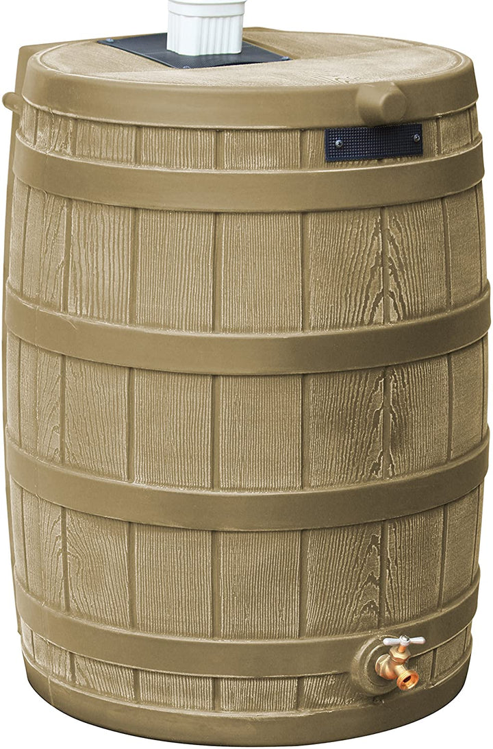 50 Gallon Plastic Outdoor Home Rain Barrel Water Storage Collector