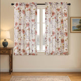 Jinmere Floral Semi Sheer Short Curtains for Living Room
