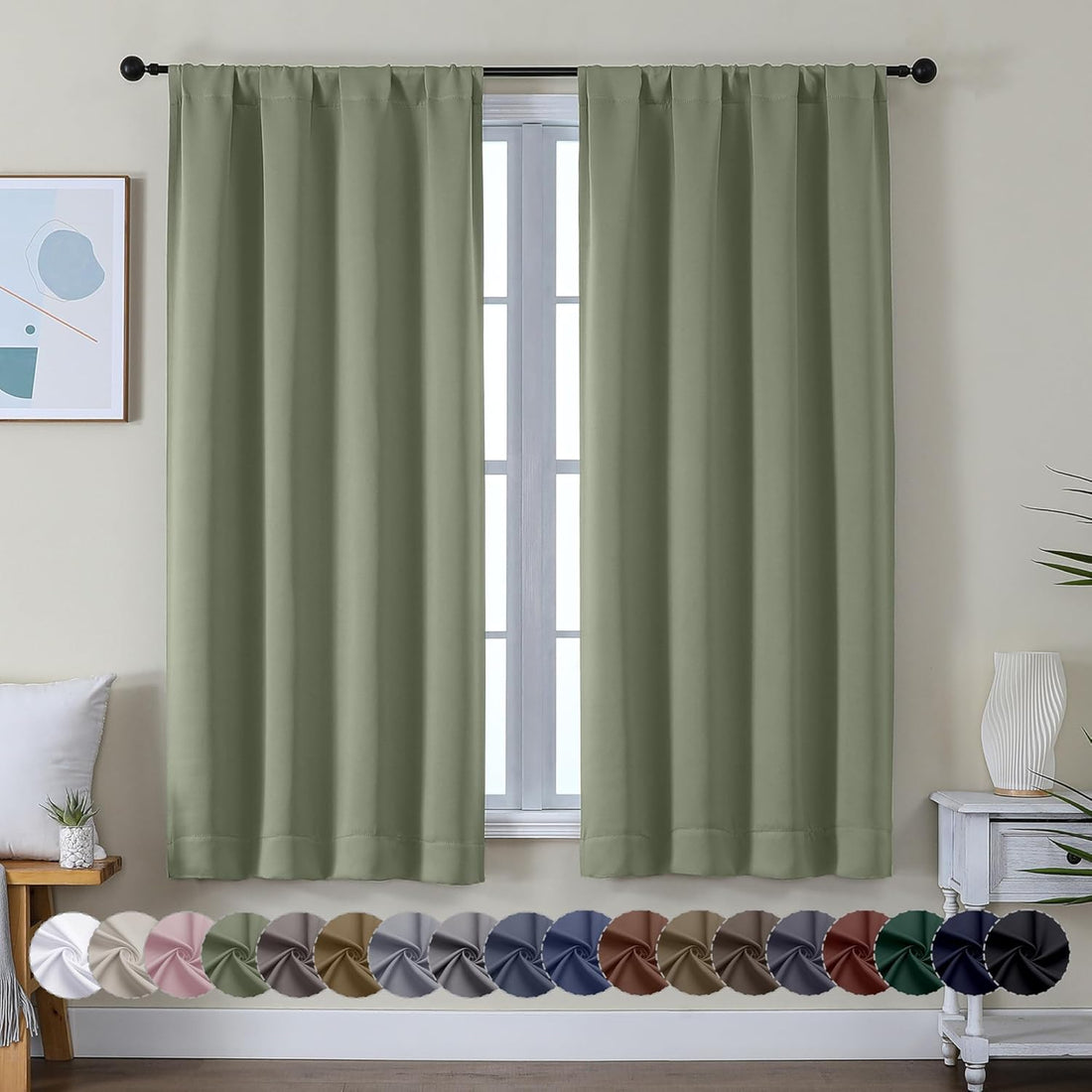 Jinmere Light Blocking Window Curtains for Bedroom