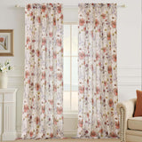 Jinmere Floral Semi Sheer Short Curtains for Living Room